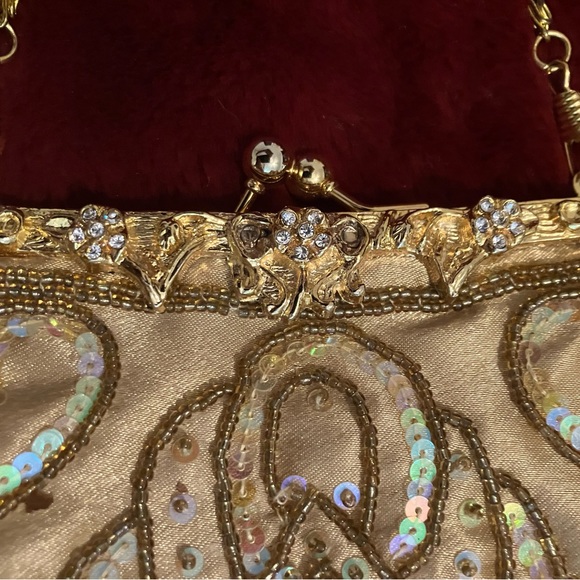 Vintage gorgeous clutch with removable chain - Picture 3 of 8